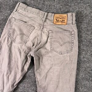 Levis‎ 511 Mens 30x32 Slim Fit Gray Corduroy Pants 5 Pocket Minimalist Retro